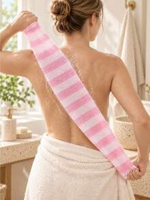 1pc African Style Matte Mesh Bath Towel Set, Long Bath Sponge, Back Exfoliating Scrub Cloth, Suitable For Cleaning Back Skin During Bathing, Unisex - Multicolor - View 6