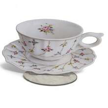 Set Cangkir Akrilik Datar 2D Motif Bunga Vintage, Dekorasi Cangkir Teh dan Kopi - Mawar Kecil Berwarna-warni - View 6