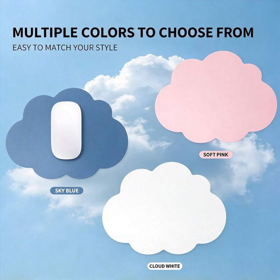 Mini Cloud Shape Office PU Leather Mouse Pad Business Travel Laptop ...
