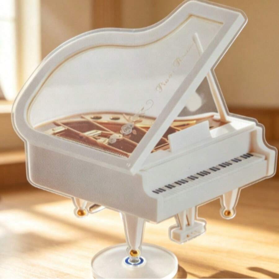 Creative Piano 2D Decor Music Box Birthday Gift Minimalist Style Home Decoration Ornament - 1PC - View 1