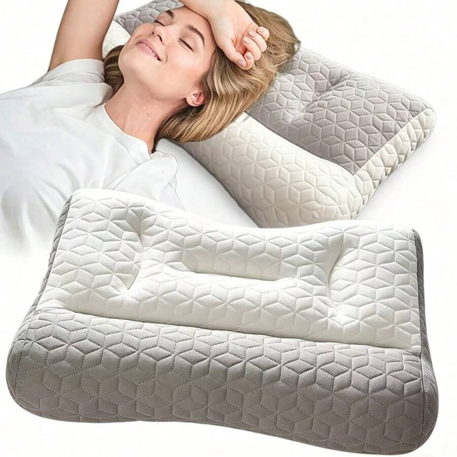 Cervical Pillow For Neck Support, Breathable Fabric Ergonomic Neck ...