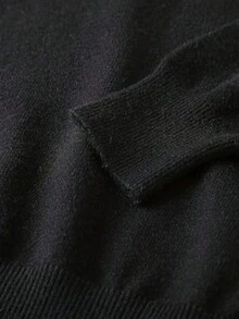 GRDR Men's Solid Color Crew Neck Long Sleeve Sweater, Autumn/Winter - Black - View 5