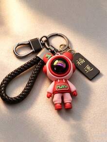 Cartoon Lightning Astronaut Keychain, Popular Space Man Doll Pendant, Woven Rope Car Key Charm Bag Pendant Small Gift, Multi-Color Colorful Helmet Astronaut Keychain, Cartoon 3D Space Man Woven Rope Key Charm, Bag Pendant Creative Small Gift - Multicolor - View 12