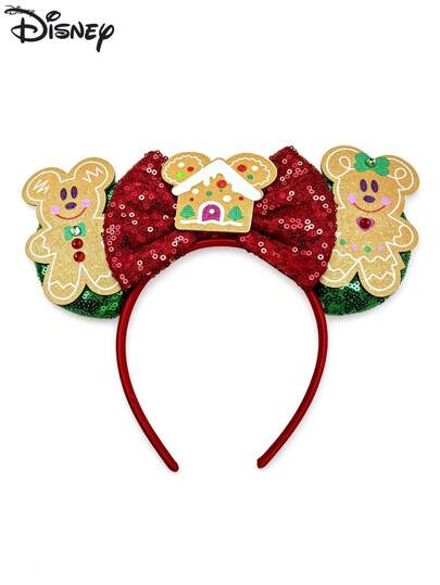 Disney,1pc Sequin Minnie Ears Headband,Crown & Red Rose,Shiny Sequins,For Theme Park,Party & Gift.(Hair Accessories,Headbands,Women's Headbands)