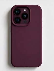 溝槽按鈕高品質液態矽膠手機殼，適用於 iPhone 18 Pro Max 17 16 15 14 13 12 11 Pro Max，柔軟蠟感觸感親膚 - 櫻桃紅 - 查看 1