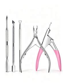 LIMEGIRL Professional Stainless Steel Nail Clippers Scissors Pliers Multi-Function Dead Skin Pusher Remover Manicure Care Tools - Multicolor - View 14