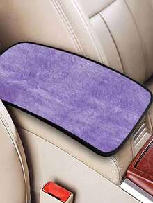 1pc Black & White Universal Car Armrest Box Pad, Plush Car Interior Center Console Cover, Armrest Box Protective Cover Interior Accessory - A - View 3