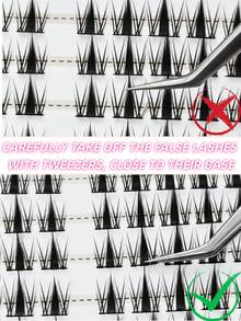 100pcs Large Capacity Self-Adhesive False Eyelash Clusters, Natural Lightweight Single Cluster False Eyelashes, Reusable Segmented Eyelashes, Suitable For Beginners DIY Daily Makeup - View 6
