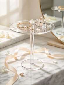 Clear Round Acrylic Display Stand, Desktop Riser Shelf, Cupcake Dessert Display Stand, Makeup Perfume Jewelry Storage Rack, Vanity Bathroom Kitchen Boutique Party Multi-Purpose Display Stand - Clear - View 1