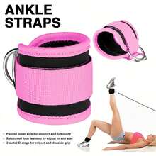 Adjustable Resistance Band With Dual D-Rings, Fitness Leg Strength Training Gym Support Sleeve, Ankle Strap Sports Protector - Multicolor - View 9