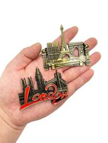 Nam châm tủ lạnh kim loại 3D, quà lưu niệm Pháp, Tây Ban Nha Barcelona, Moscow, nam châm tủ lạnh mini hình tòa nhà, trang trí nhà cửa, trang trí Giáng Sinh, phụ kiện nhà bếp - Nhiều màu - Xem 11