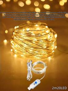 1pc Wish Ball String Lights, USB Powered, Wall-Mountable, Plastic Material, Suitable For Home Gatherings, Parties, Indoor Holiday Decor, Car Decor, Room Decor, Mother's Day Gift - M20-wishing Ball Curtain Lights - View 14