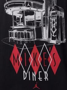 Jordan Men's AS M J NC DINER GFX SS CREW Short Sleeve Knit Collarless T-Shirt TIF3162-010 - Black - View 4
