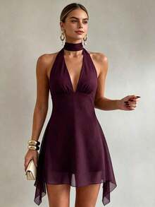 Women Long Dresses - Red Violet - View 5