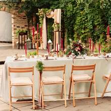 1pc Beige Satin Rectangular Tablecloth 58 X 102 Inches, Stain-Resistant And Wrinkle-Free Washable Table Cover, Smooth Fabric, Bright Silk Tablecloth, Suitable For Dining Tables, Weddings, And Parties - Beige - View 6
