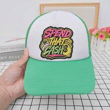 1pc Graffiti Style Popular Phrase "SPEND THAT CASH" Iron-On Patch, Suitable For Truck Driver Hats, Jackets, Bags, Backpacks, Essential Embroidery Decor For Small Business Startups - 1pcs-spend - View 7