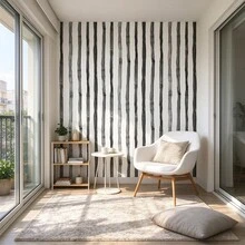 1 Roll Self-Adhesive Ink Strip Wallpaper, Vinyl Stain-Resistant & Easy-To-Clean Removable Sticker, Decorative Panel For Renovating Walls In Entryways, Staircases, Kitchens, TV Cabinets, 17.7inX39.3/118.1/196.8in - A - View 5
