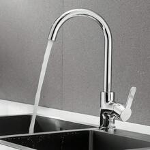 Kitchen Sink Mixer Taps Swivel Spout Single Lever Tap Mono  Faucet Modern - Silver - View 5