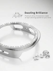3 Packs Bling Glitter Bumper Case Diamond Frame Shell Compatible With Samsung Galaxy Watch 8/9 40mm 44mm Sparkling Electroplated Rhinestone Ultra-Thin Hard PC Hollow Protective Cover For Galaxy Watch 8/9 44mm 40mm Watch Unisex - 3 Pieces - View 7