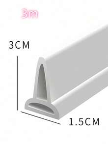 1 Roll Silicone Shower Water Barrier Strip, Easy Install Dry/Wet Separation Water Dam, No Power Required, White Bathroom Anti-Overflow Strip - A - View 12