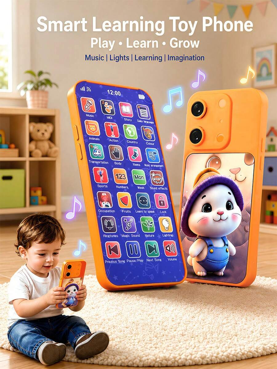 Children's Smart Simulation Toy Phone Educational Early Learning Device, Holiday Gift For Boys And Girls