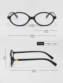 1/2 Pairs Of Versatile, Retro-Style Oval Glasses With Clear Lenses-Fashionable Clear-Lens Eyewear - Multicolor - View 8