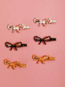 2 Pcs Metal Duckbill Polka Dot Hair Clips, Bow Shape Snap Barrettes For Bangs & Side Hair, Women Aesthetic Hair Accessories, Gift - Multicolor - View 4