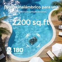 Automatic Cordless Pool Cleaning Robot, Robotic Pool Vacuum, 90-Min Runtime, INSE C5 - Navy Blue - View 2