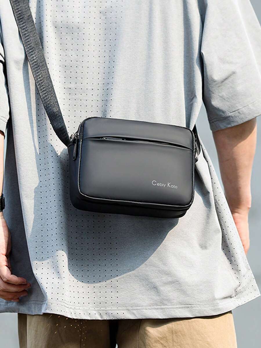 New Solid Color Men's Business Casual Camera Bag Small Square Bag Fashion Crossbody Bag One Shoulder Bag Phone Bag