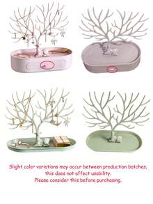 Deer Antler Tree-Shaped Jewelry Stand, Multi-Functional Necklace, Earring, Ring Display & Storage Rack, Vanity Organizer, Desktop Decorative Jewelry Holder - Multicolor - View 10