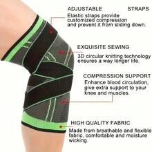 ZKBBO 1pc Adjustable Knee Support, Compression Knee Sleeve With Straps, Sports Support Knee Brace, Unisex, Suitable For Running, Cycling, Fitness And Sports - Multicolor - View 2
