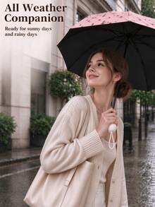 Polka Dot Mini Folding Umbrella, Portable Pocket-Sized Travel Umbrella With Capsule Storage Case, Lightweight And Foldable, Suitable For Daily Outdoor Use, Multiple Colors Available - Multicolor - View 5
