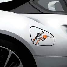 1pc Disney Jack Skellington Car Interior Sticker, Cute Fuel Tank Cap Sticker, Sun Protection Sticker For Car, Anti-Scratch Car Exterior Accessory, Lilo Stitch Craft, Suitable For Car Body Sticker, Car Door Sticker, Full Car Wrap, Tailgate, Hood, Scratch Cover, Motorcycle Car Sticker, Party Favor - A - View 5