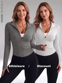 FWH Slim Waist, Versatile For All Seasons, High Cost-Performance, Women's Long Sleeve Yoga Jacket 2-Piece Set Sports - Multicolor - View 1