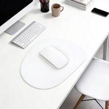 1pc Cute Oval Waterproof PU Leather Mouse Pad, Non-Slip Pad, Home Office School Computer Laptop Mouse Accessory - View 1