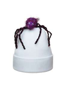 Unisex Embroidered Spider Knit Beanie, Autumn/Winter Y2K Street Hip-Hop Style Casual Beanie, Suitable For Halloween, Thanksgiving And Daily Wear - A - View 3