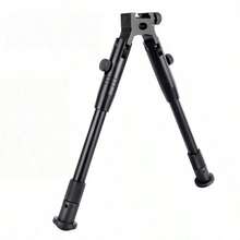 Outdoor Hunting Stand 2cm/0.78in Slot Flat Mouth Metal Foldable Telescopic Bipod Outdoor Hunting Accessory Extendable Height 40cm/15.8in - Black - View 9