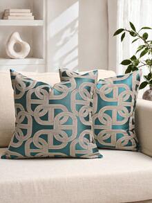 1 Piece Luxury Decorative Throw Pillow Cover Set, Textured Geometric Square Design, Suitable For Sofa, Living Room, Bedroom, Farmhouse, Also As Gifts - Taupe-beige - View 15