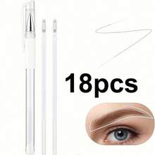 18pcs/26pcs Set Eyebrow Tattoo Pen With Refill Ink, Skin Marker Pen With Ruler, Permanent Makeup Tools - Multicolor - View 14
