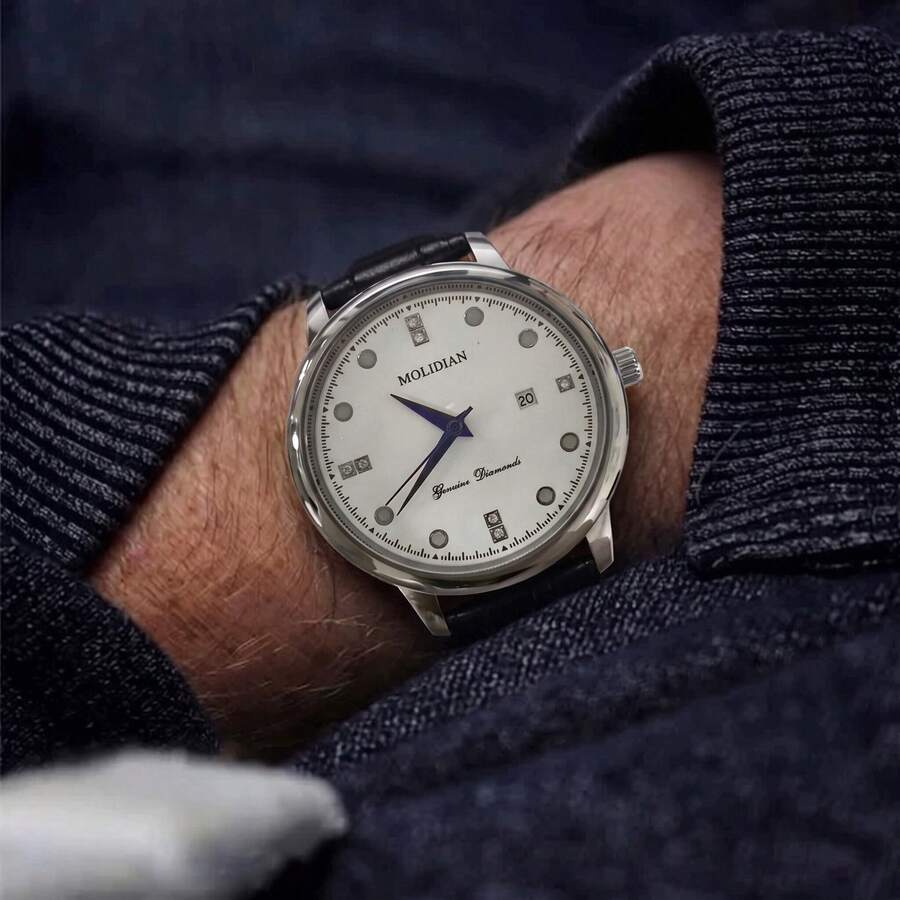 1pc Men's Mechanical Style Transparent Case Back Business Fashion Highly Attractive Wrist Watch - Black - View 1