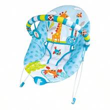 Silla Mecedora Vibratoria para Bebé con Asiento Acolchado, Color Rosa Liso - Azul - Ver 1
