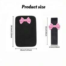 2pcs/3pcs Fashionable Elegant Leather Bow Car Armrest Box Cover, All-Season Universal Center Console Armrest Protector, Women's Car Interior Accessory - A - View 6