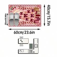 1PC Pink Bow Christmas Tree Pattern Decorative Carpet, Sweet Romantic Holiday Exquisite Faux Cashmere Rectangular Machine Washable Asymmetrical Rug, Suitable For Christmas/Entryway/Bathroom/Kitchen/Bedside/Winter Festive Atmosphere Home Decor - Multicolor - View 11