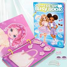 1pc Princess Dress-Up Quiet Book Sticker Book, Girls DIY Dress-Up Educational Toy, Reusable Sticker Quiet Book, Suitable For Birthday Gift, Party Gift, Halloween, Easter, Carnival, Thanksgiving, Christmas Gift - Multicolor - View 1