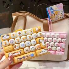 1/2/5pcs 26-Key Mini Keyboard Keychain - Multi-Button Stress Relief Toy, ABS Body With Silicone Accessories; Portable Desktop Accessory And Backpack Charm, Suitable For Office And Travel; Creative Birthday Gift, Fun Back-To-School Gift, Christmas Gift, Halloween Gift Bag Filler, ASMR New Product - Multicolor - View 2