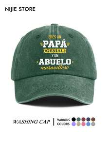 Vintage Washed Spanish Language Dad & Grandpa Print Baseball Cap, Adjustable Duck Bill Hat, Father's Day Gift For Men - A - View 11