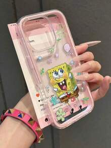 SpongeBob SquarePants 1 قطعة بطانية هاتف مضاد للسقوط بنمط إسفنجة سعيدة وألوان متباينة 2 في 1، من مادة TPU، مناسب كهدية للعطلات، متوافق مع أجهزة Apple XS/XS Max/XR/11/12/13/14/15/16 Pro/Pro Max/14/15/16 Plus/17/18 Pro/18 Pro Max، للجنسين - متعدد الألوان - مشاهدة 2