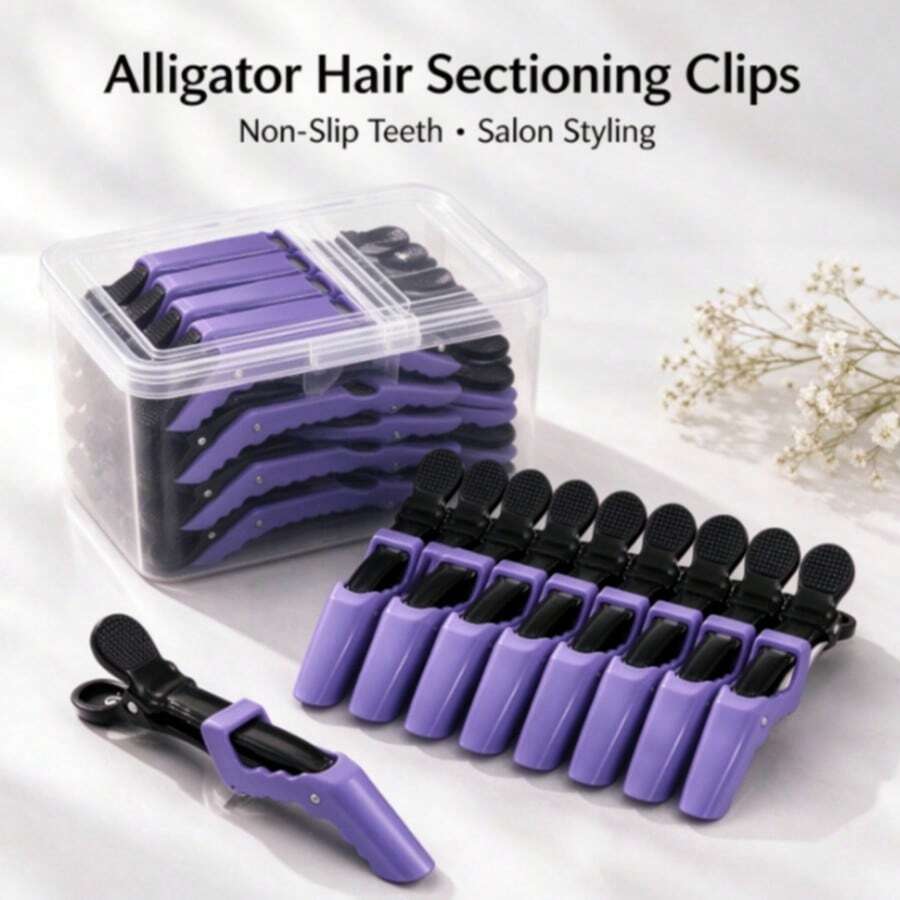 1/3Pcs Alligator Hair Sectioning Clips, Non-Slip Teeth Crocodile Hair Clips, Durable Plastic Salon Hair Clips For Hair Dyeing, Perming, Styling, Hairdresser DIY Home Use, Beauty Tool Gift - Multicolor - View 1