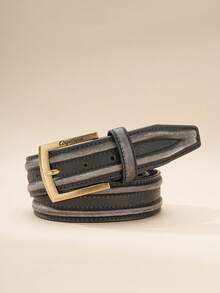 1pc Vintage Men's Belt, Western Cowboy Style, Jeans Belt, PU Leather And Split Cowhide Material Strap - BH1280 - View 2