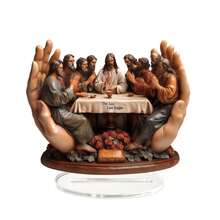1pc Creative Acrylic "The Last Supper" Jesus And Disciples Desktop Decor Ornament With Base, 2D Multifunctional Decorative Stand, Suitable For Home And Office, Also Suitable For Valentine's Day, Anniversary, New Year, Easter And Other Holiday Decorations - A - View 5